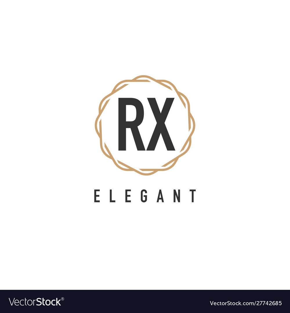 Initial Letter Rx Luxurious Minimalist Elegant Vector Image