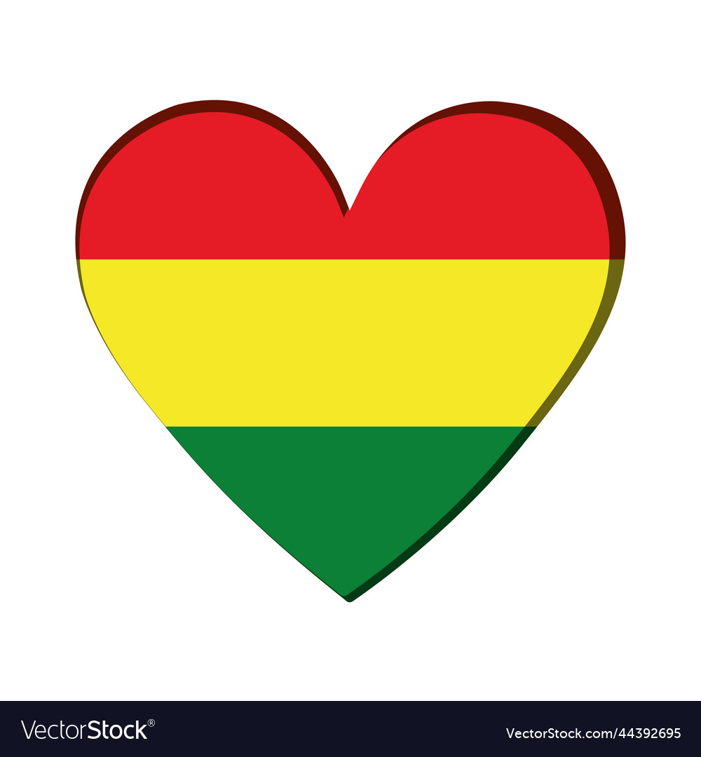 Isolated Heart Shape With The Flag Of Bolivia Vector Image