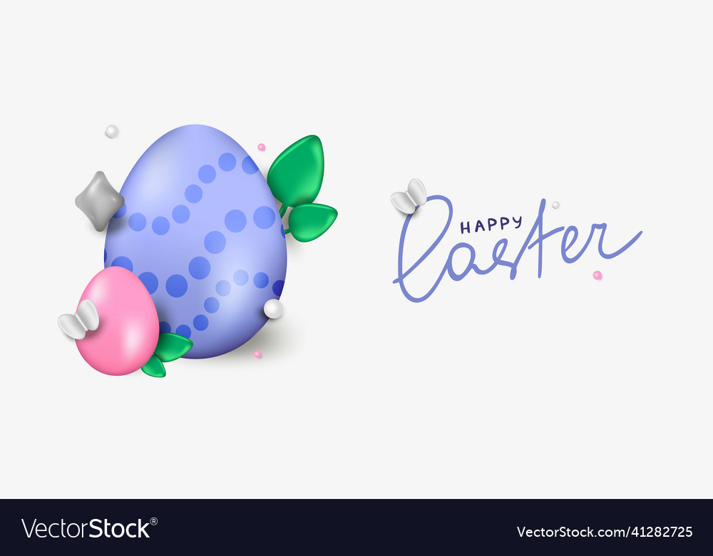 Easter Day Design Realistic Eggs Royalty Free Vector Image