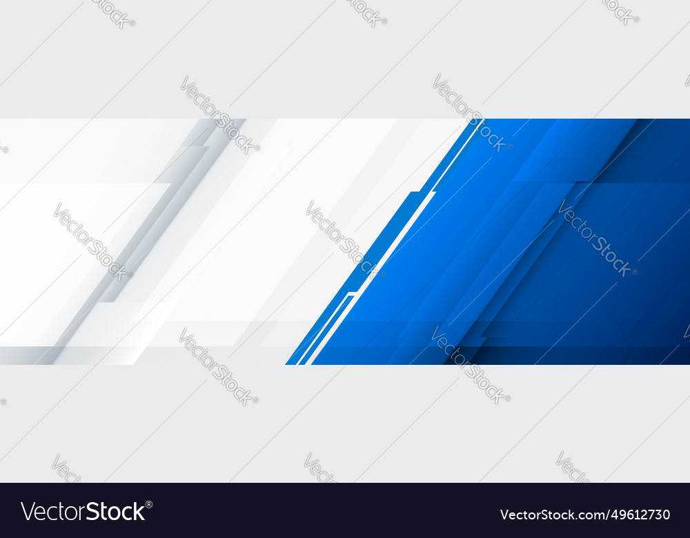 White And Blue Modern Abstract Wide Banner Vector Image