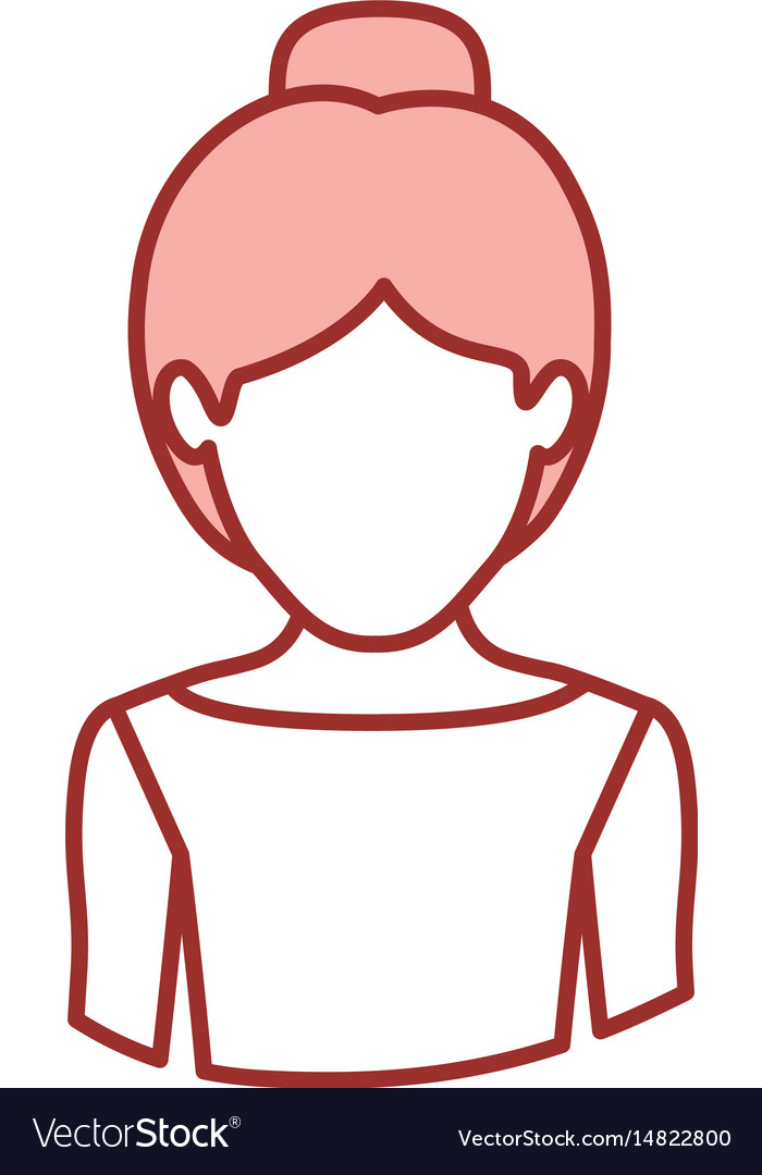 Red Contour Of Half Body Faceless Female Dancer Vector Image