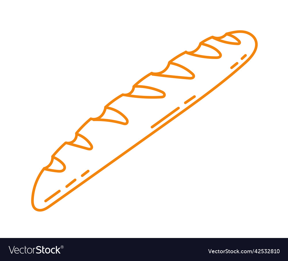 Loaf Baguette French Bread Line Icon Royalty Free Vector