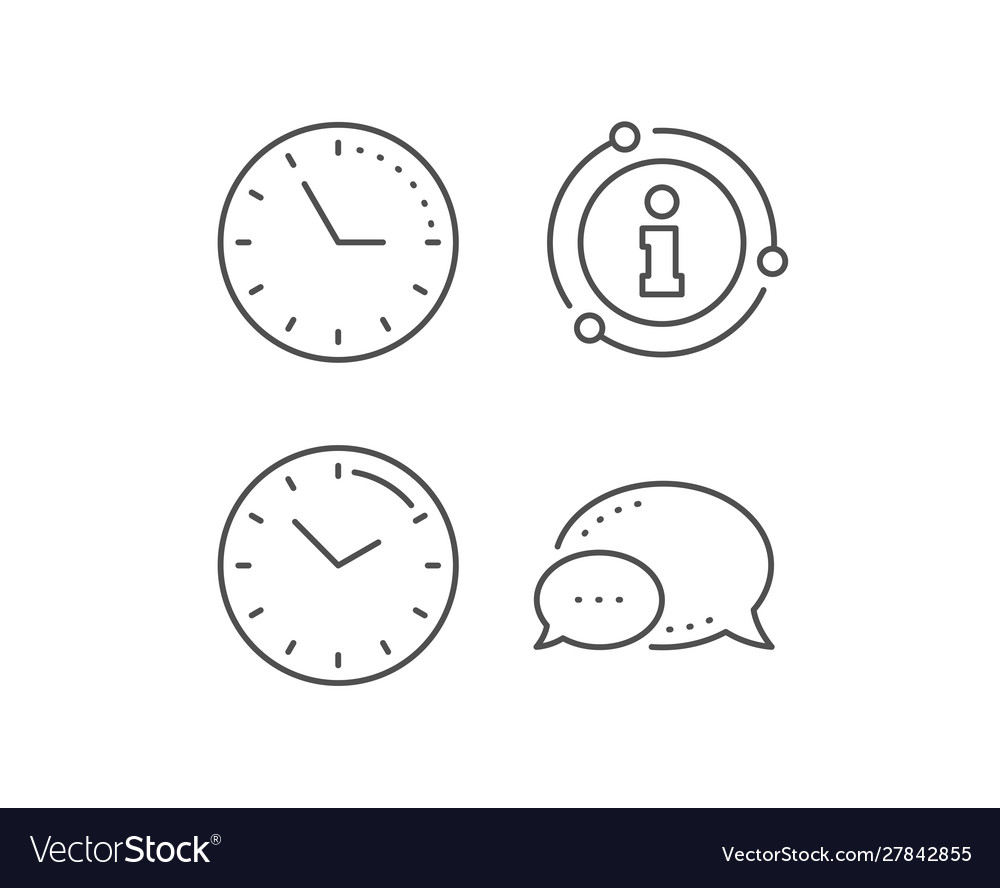 Time Management Line Icon Clock Sign Watch Vector Image