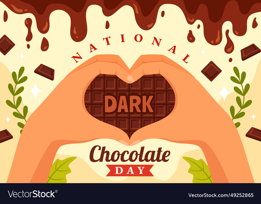 National Dark Chocolate Day On February St Vector Image