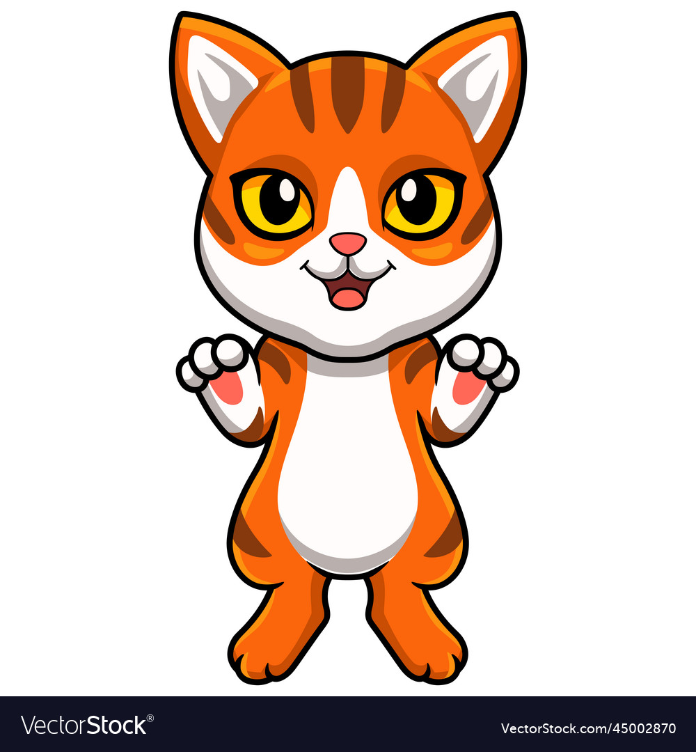 Cute Orange Tabby Cat Cartoon Royalty Free Vector Image