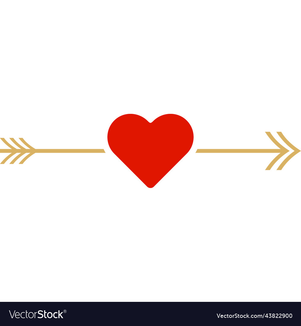 Heart Arrow Icon Royalty Free Vector Image VectorStock