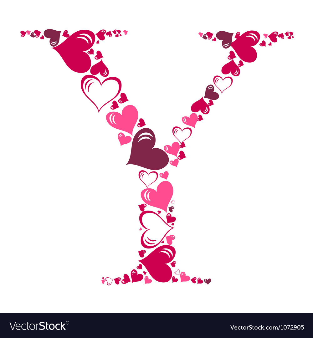 Alphabet Of Hearts Royalty Free Vector Image Vectorstock