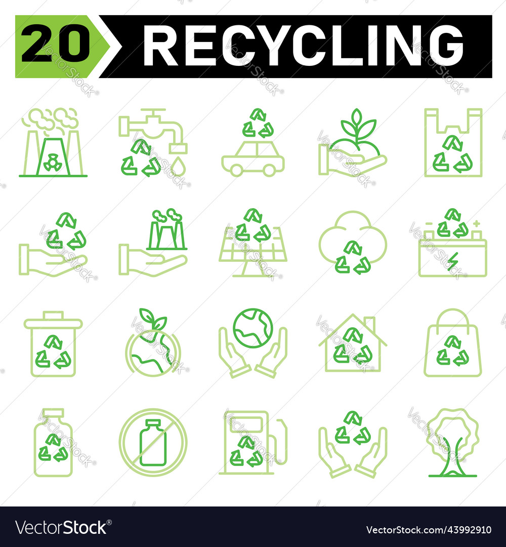 Ecology And Recycle Icon Set Include Nuclear Vector Image