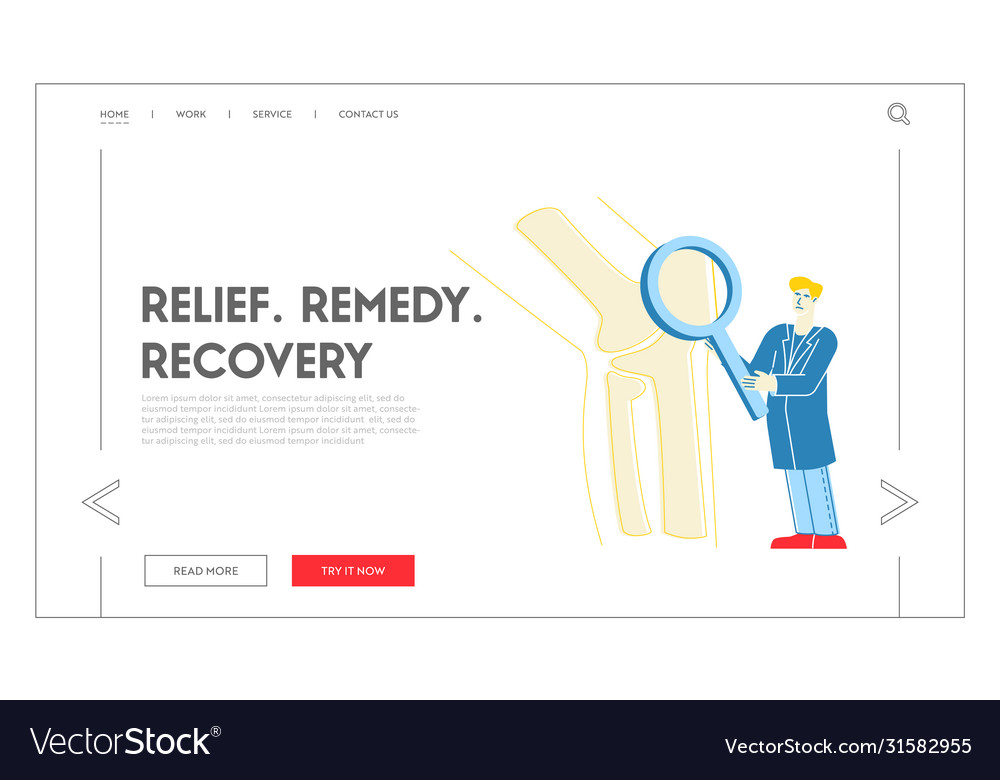 Orthopedics Healthcare Landing Page Template Vector Image