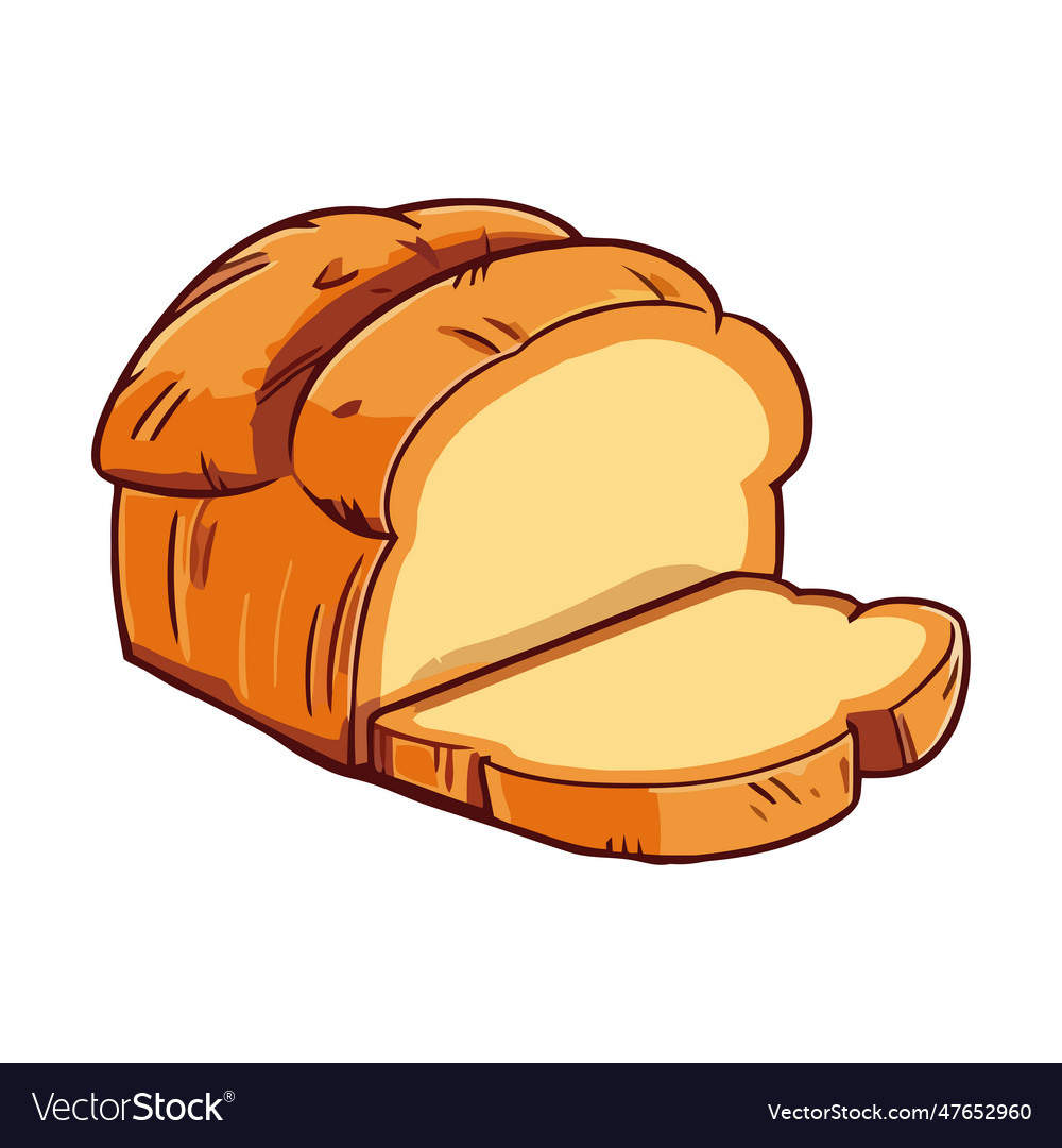 Freshly Baked Bread On White Background Royalty Free Vector