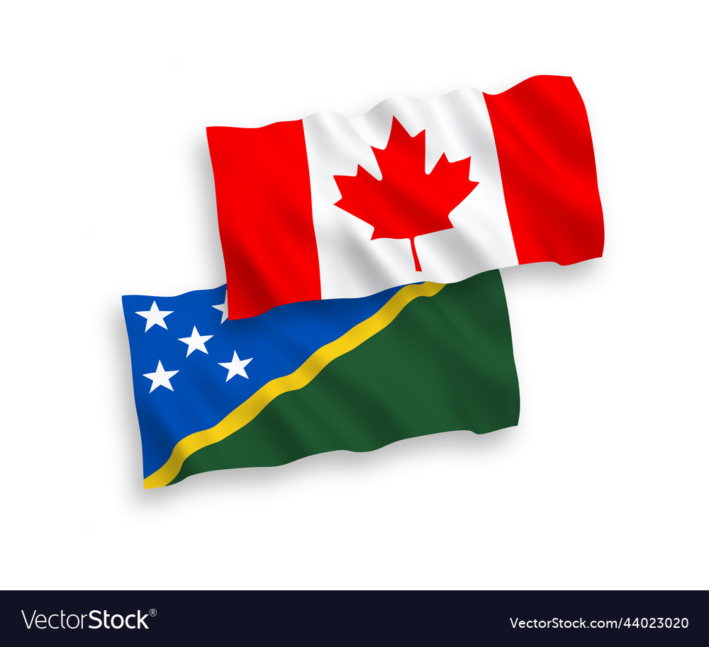 Flags Of Canada And Solomon Islands On A White Vector Image