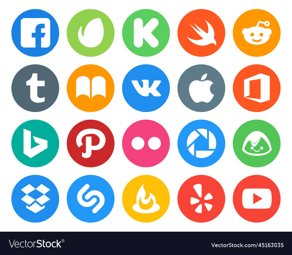 Social Media Icon Pack Including Feedburner Vector Image