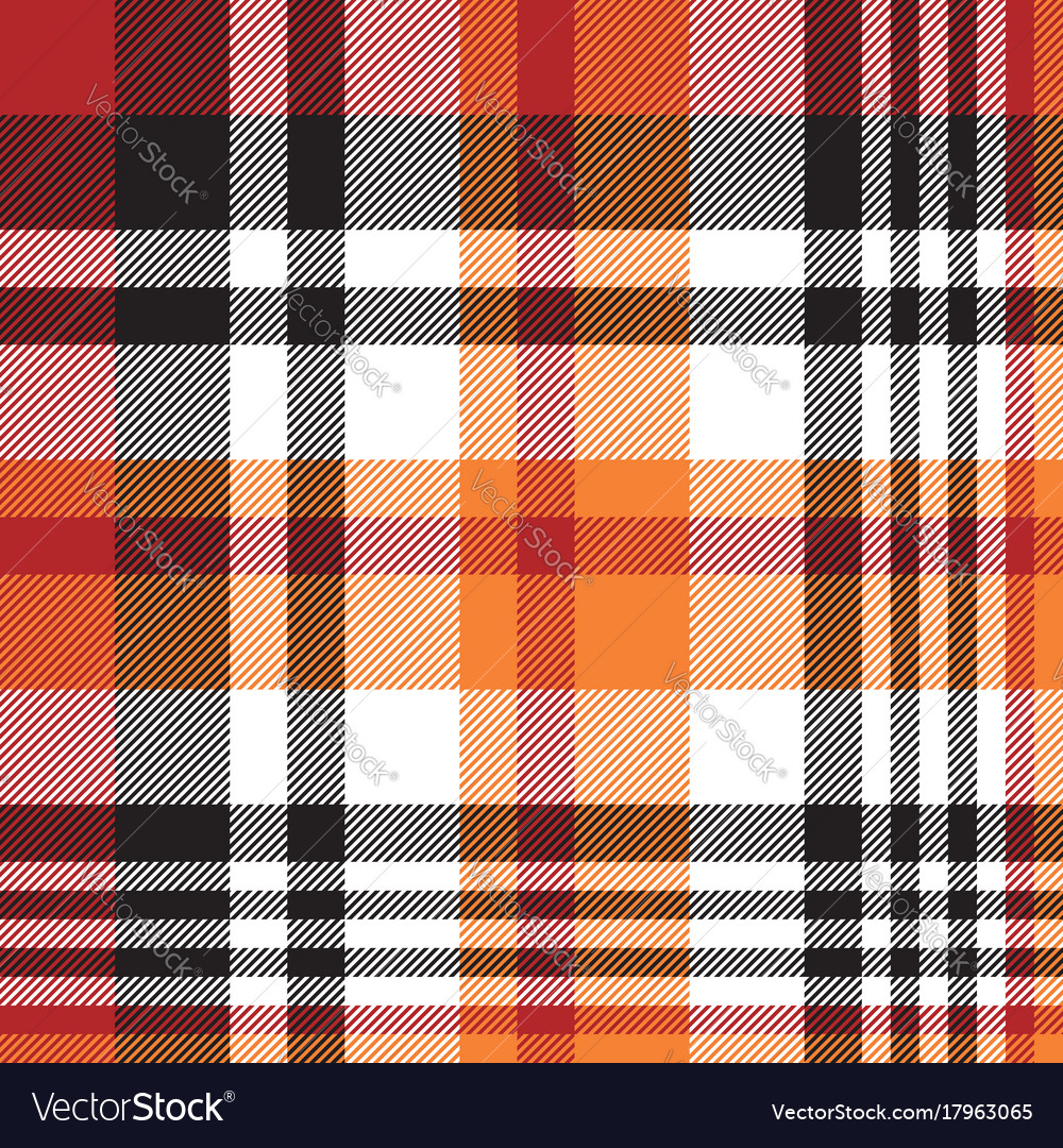 Orange Plaid Seamless Fabric Texture Royalty Free Vector