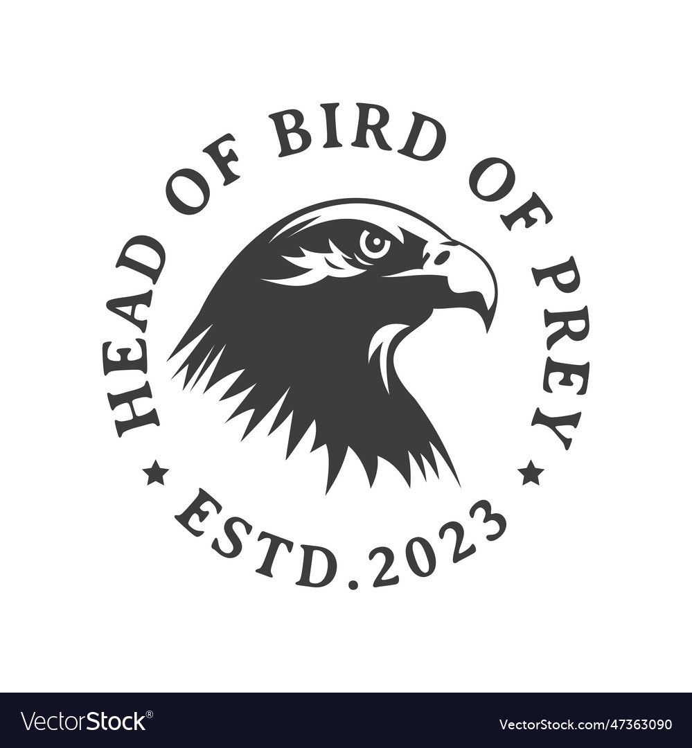 Bird Of Prey Vintage American Eagle Emblem Design Vector Image