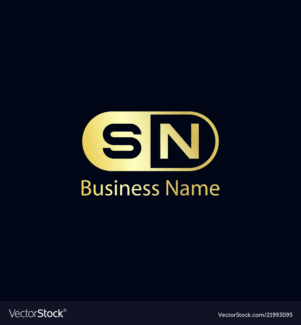 Initial Letter Sn Logo Template Design Royalty Free Vector