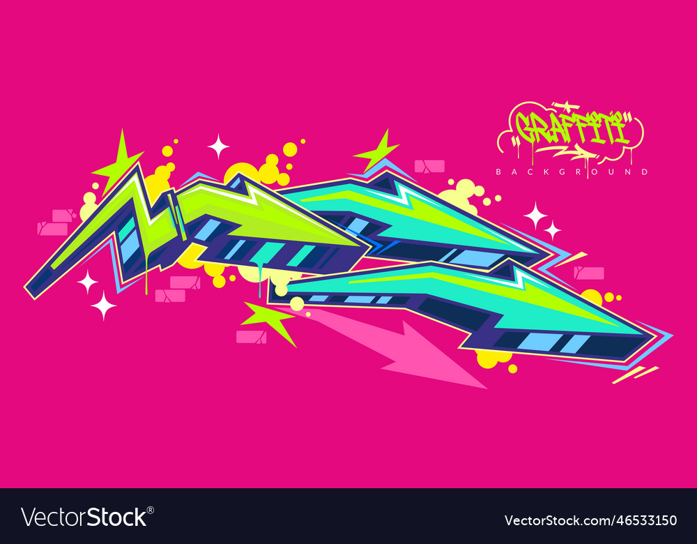 Colorful Abstract Urban Street Art Graffiti Style Vector Image