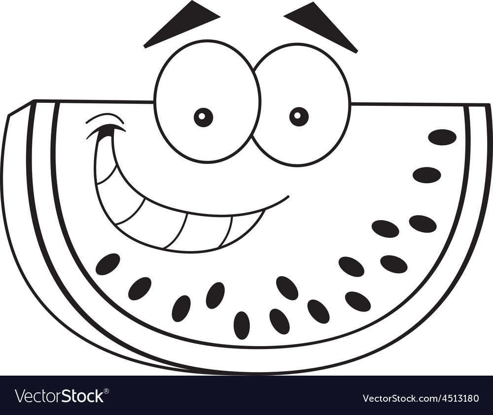 Cartoon Slice Of Watermelon Royalty Free Vector Image