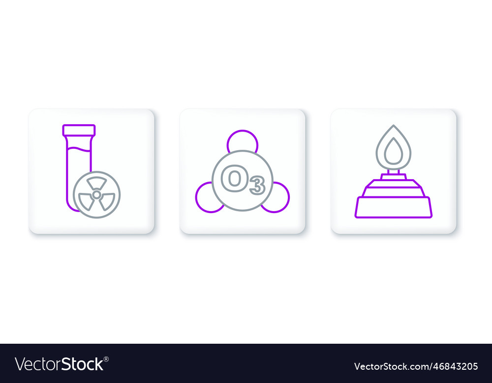 Set Line Alcohol Or Spirit Burner Test Tube With Vector Image