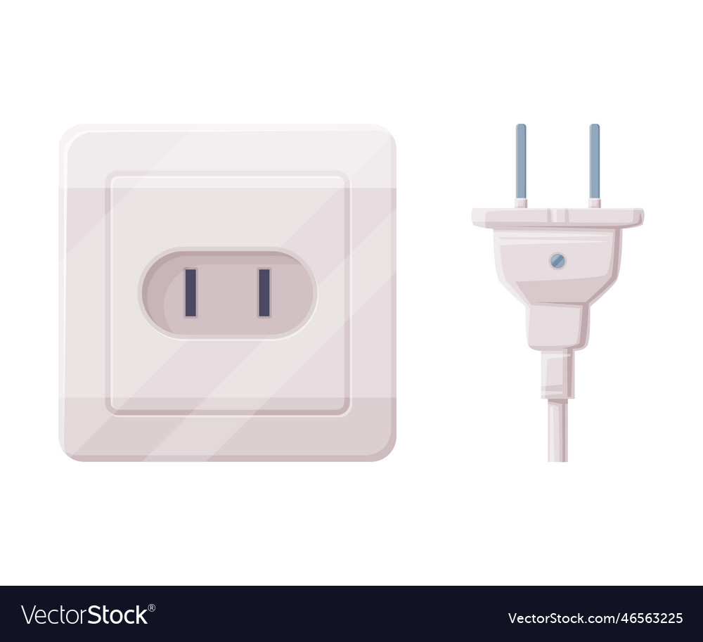 Power Plug And Socket For Connecting Electric Vector Image