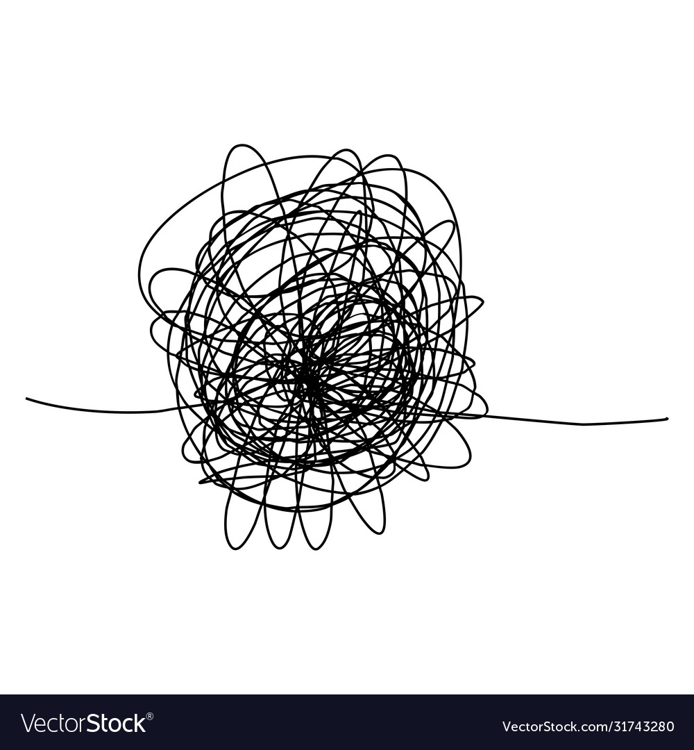 Hand Drawn Tangle Scrawl Sketchabstract Royalty Free Vector