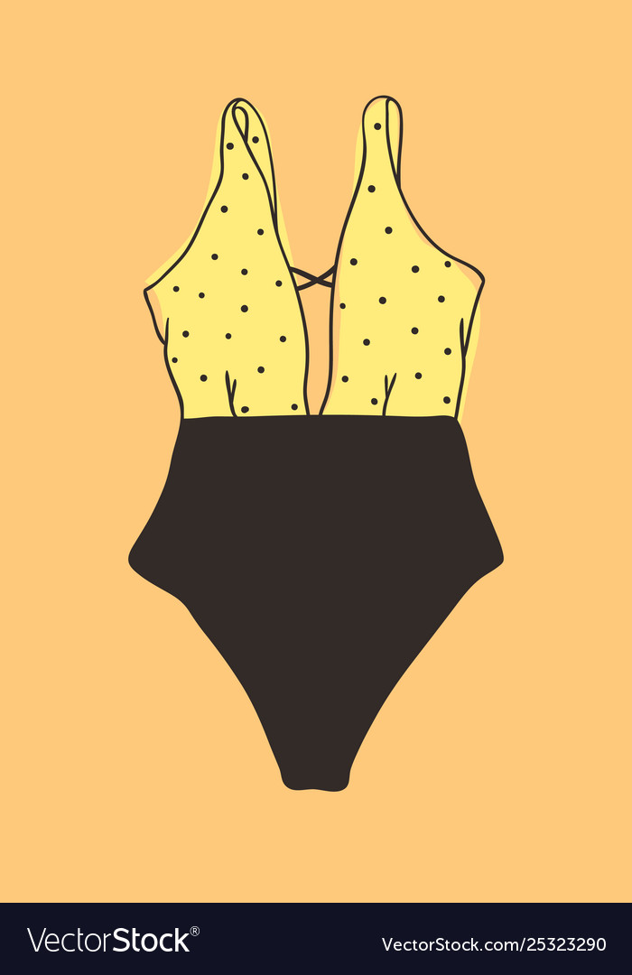 Hand Drawn Summer Bikini Actual Tropical Vector Image