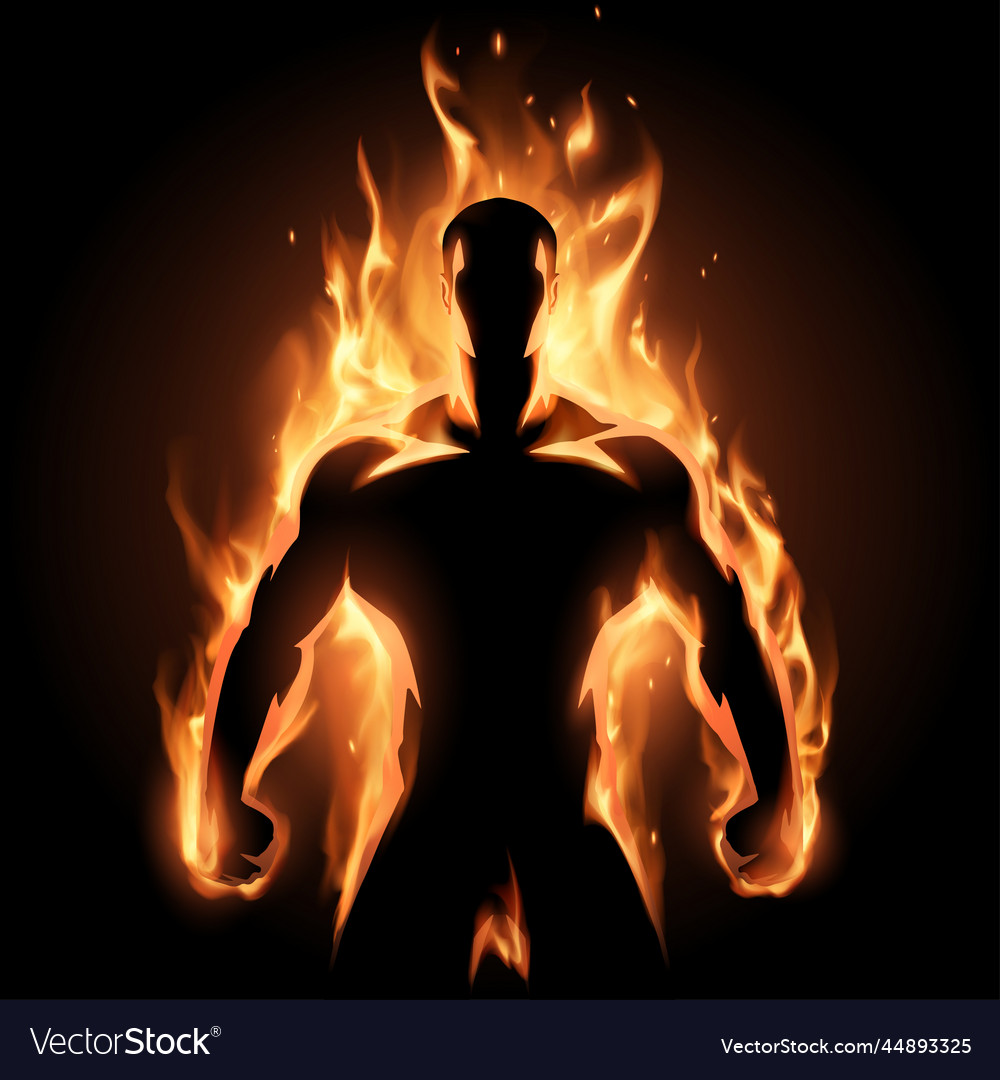 Man In Flame Royalty Free Vector Image VectorStock