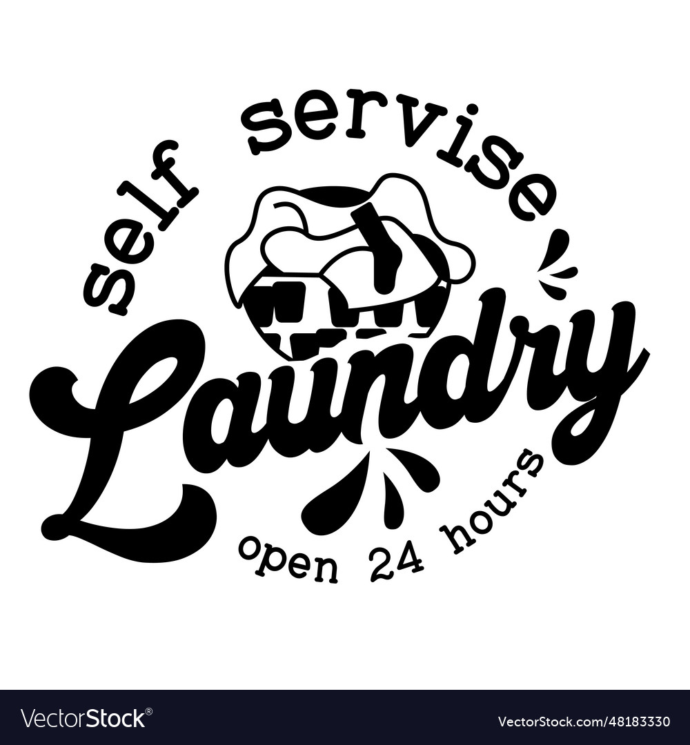 Laundry Hand Drawn Typography Poster Conceptual Vector Image