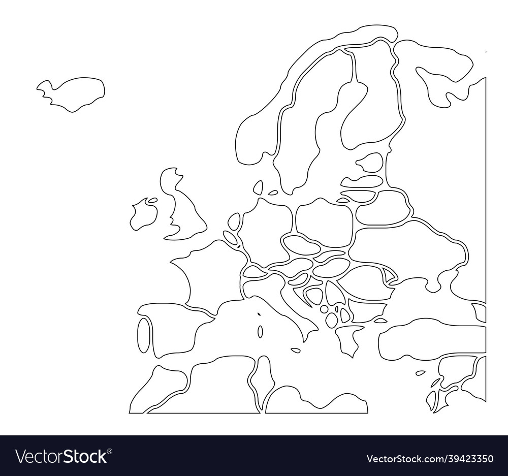 Smooth Map Of Europe Continent Royalty Free Vector Image