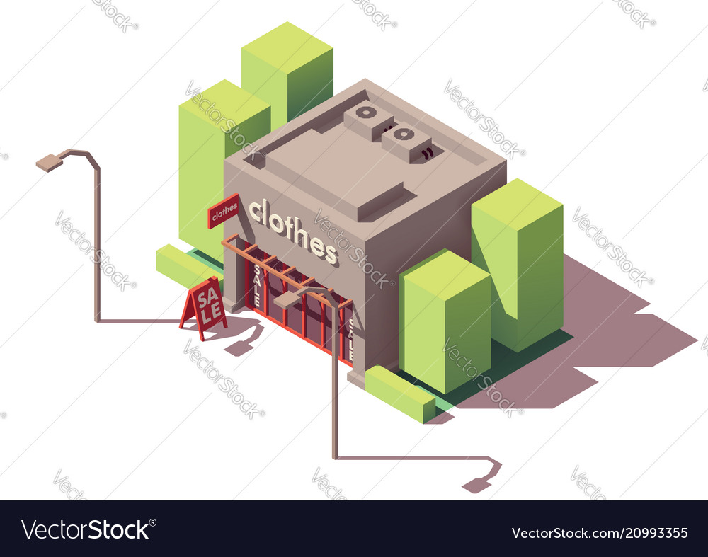 Isometric Clothing Store Royalty Free Vector Image