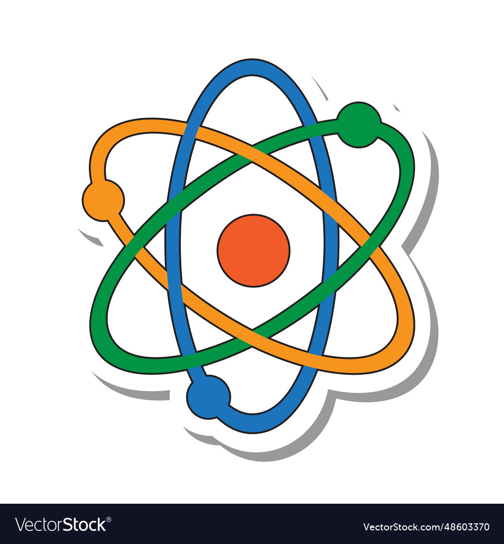 Physical Structure Of Proton Atom Flat Paper Vector Image