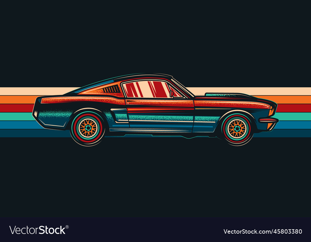 American Muscle Car T Shirt Design Royalty Free Vector Image