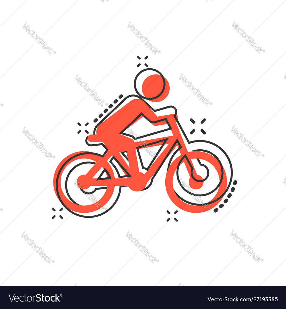 People On Bicycle Sign Icon In Comic Style Bike Vector Image