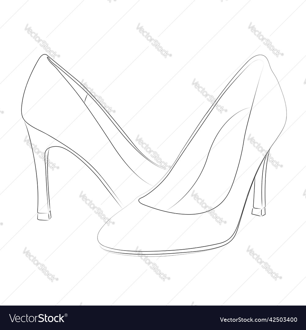 High Heels Outline Style Design Element Royalty Free Vector