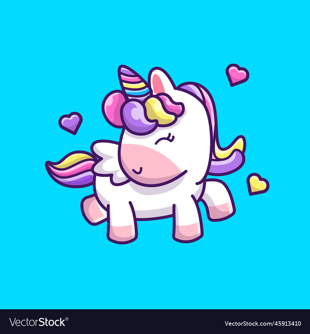 Cute Unicorn Dancing Cartoon Royalty Free Vector Image