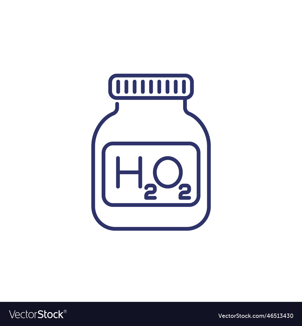 Hydrogen Peroxide H O Line Icon On White Vector Image