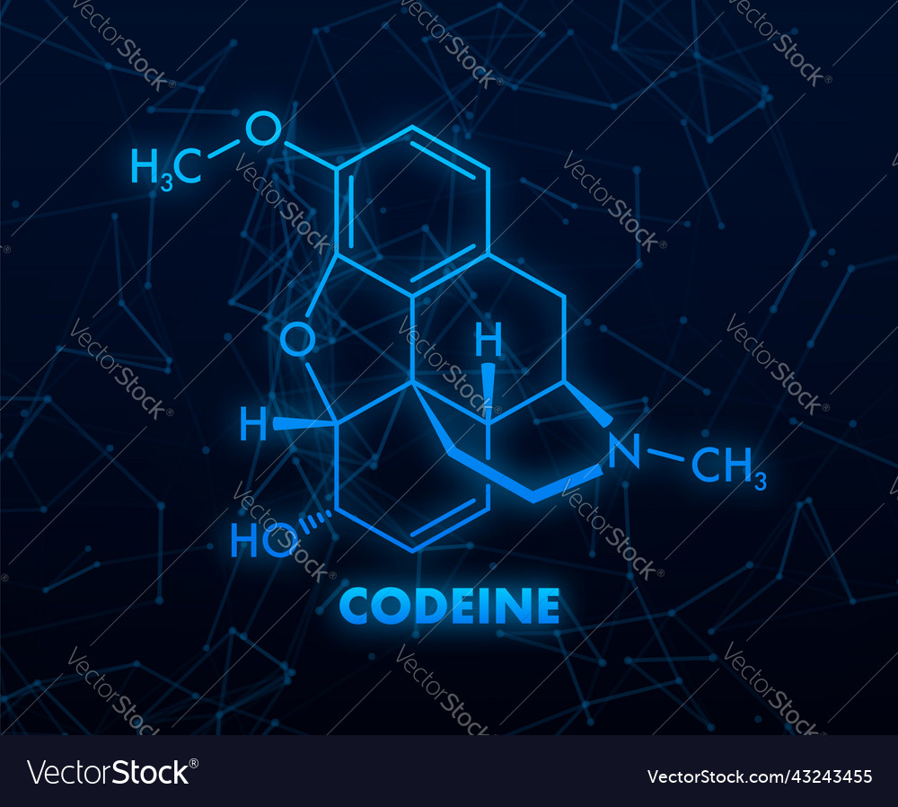 Codeine Chemical Formula Royalty Free Vector Image