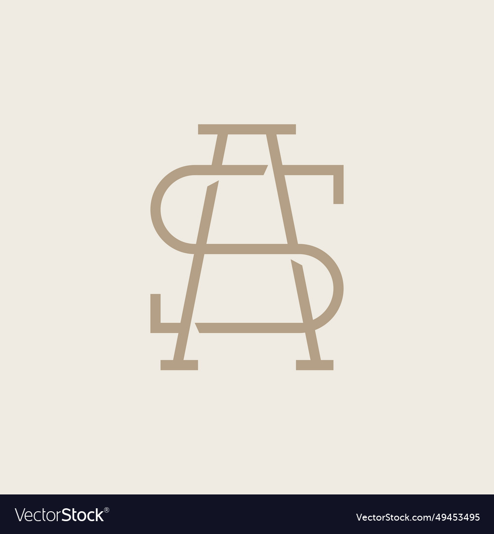 Initial Based Clean And Minimal Letter As Sa Vector Image