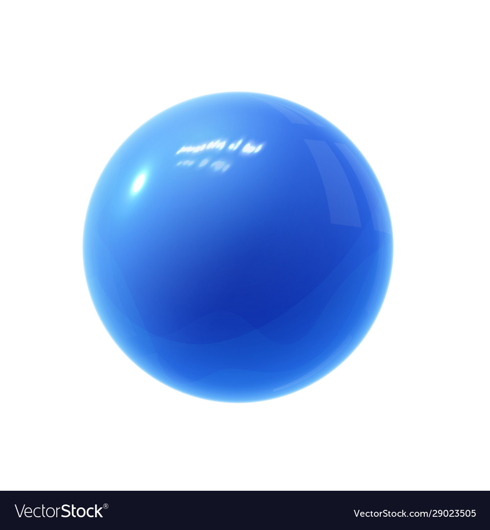 Realistic Blue Glossy 3d Sphere With Reflections Vector Image