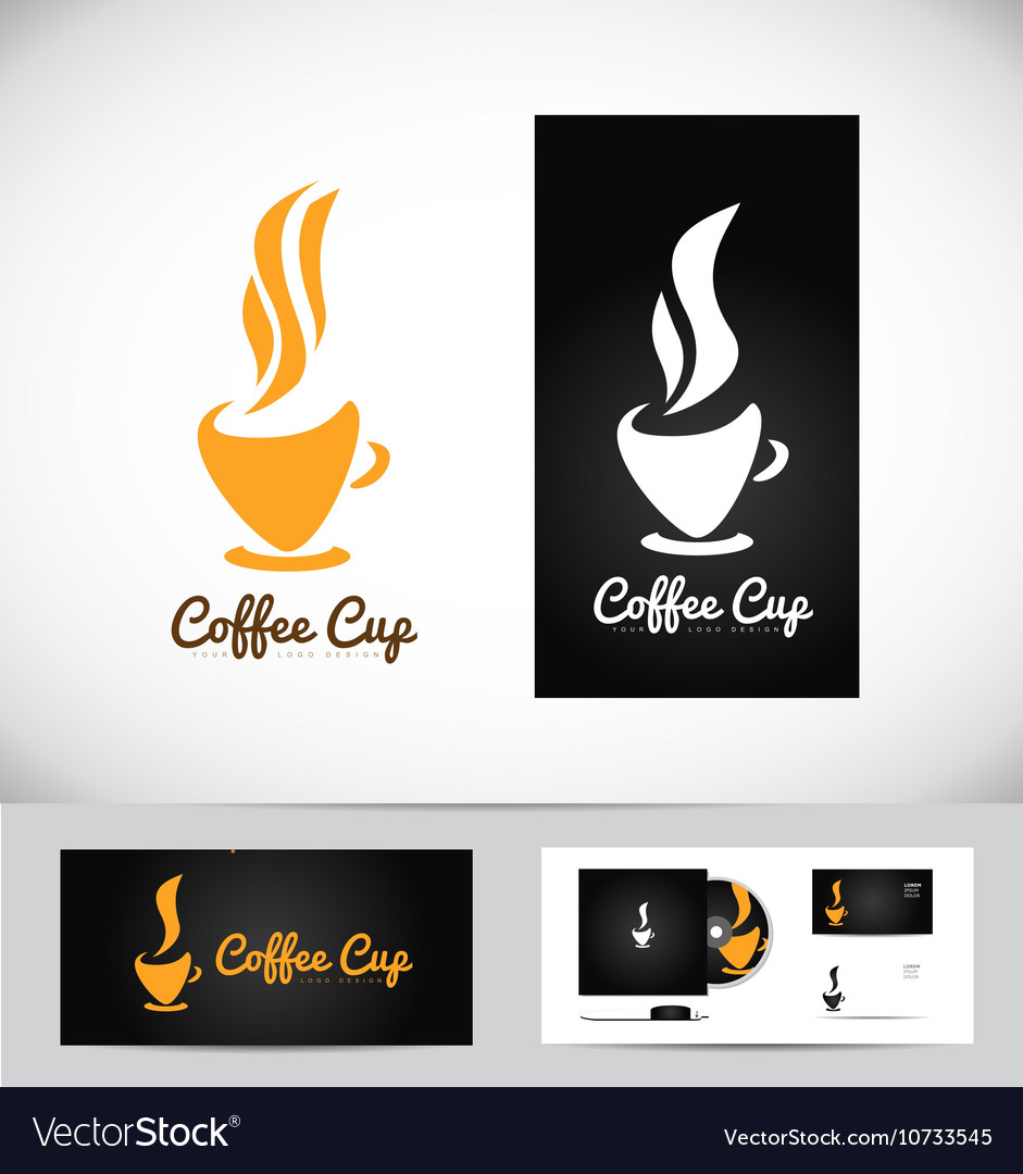 Hot Coffee Cup Logo Design Royalty Free Vector Image