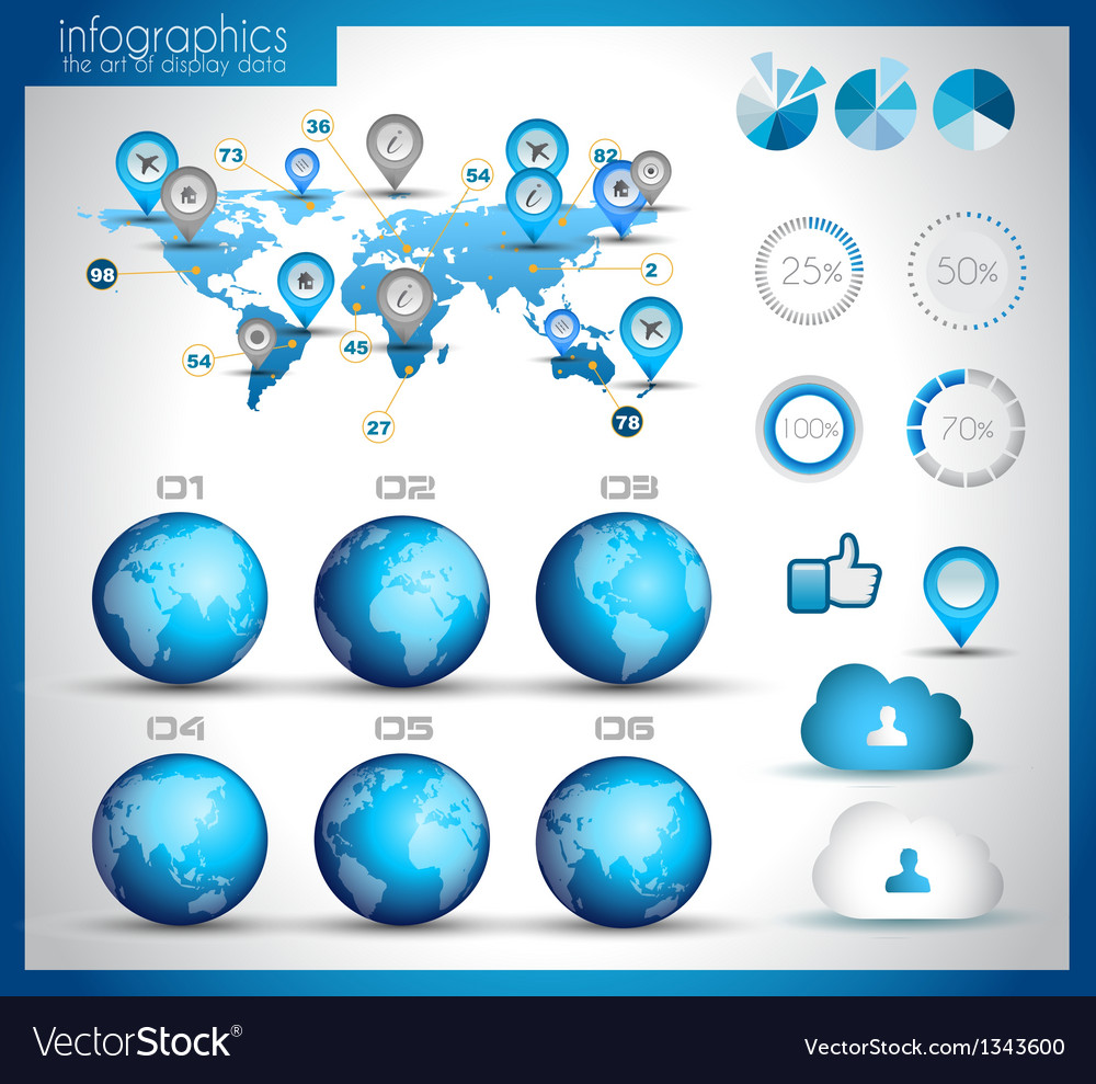 Infographic Layout Template With World Maps Vector Image