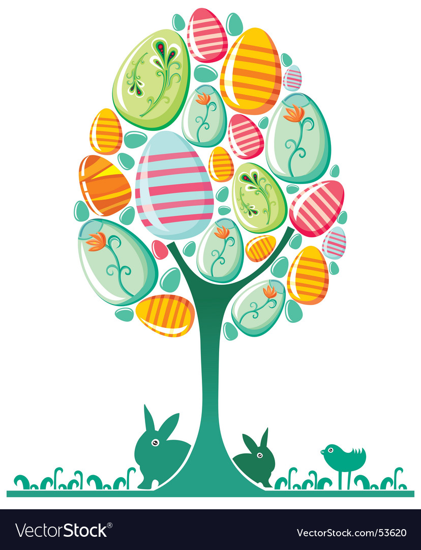 Easter Egg Tree Royalty Free Vector Image Vectorstock