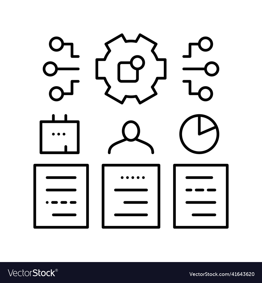 Management Tasks Line Icon Royalty Free Vector Image