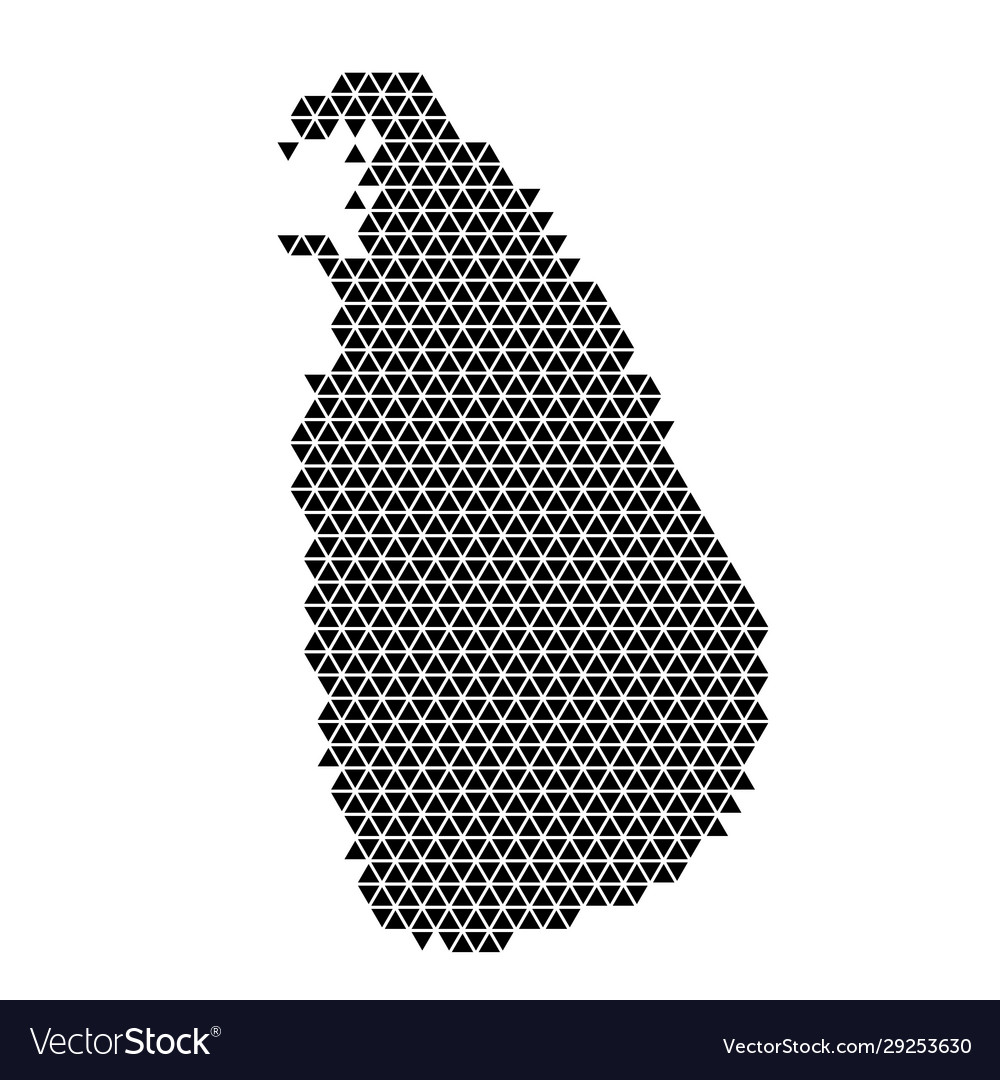 Sri Lanka Map Abstract Schematic From Black Vector Image