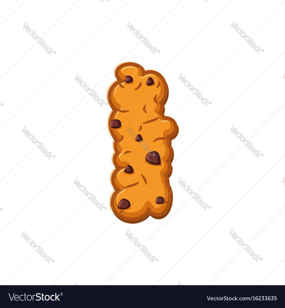 I Letter Cookies Cookie Font Oatmeal Biscuit Vector Image