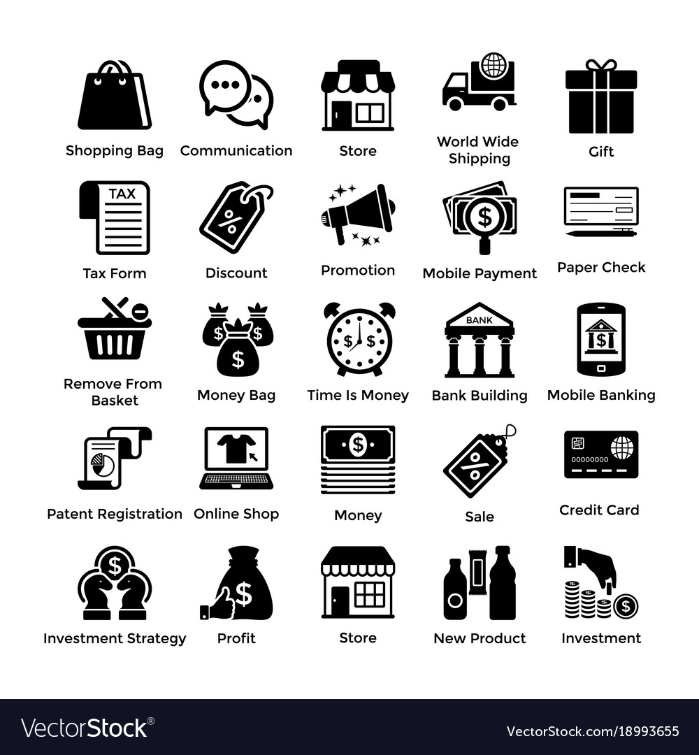 Shopping Icons Set 1 Royalty Free Vector Image