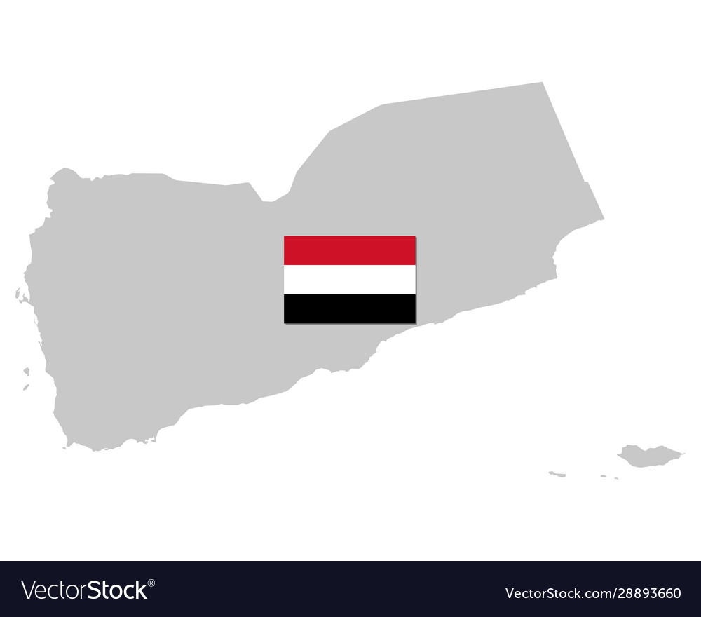 Flag And Map O Yemen Royalty Free Vector Image