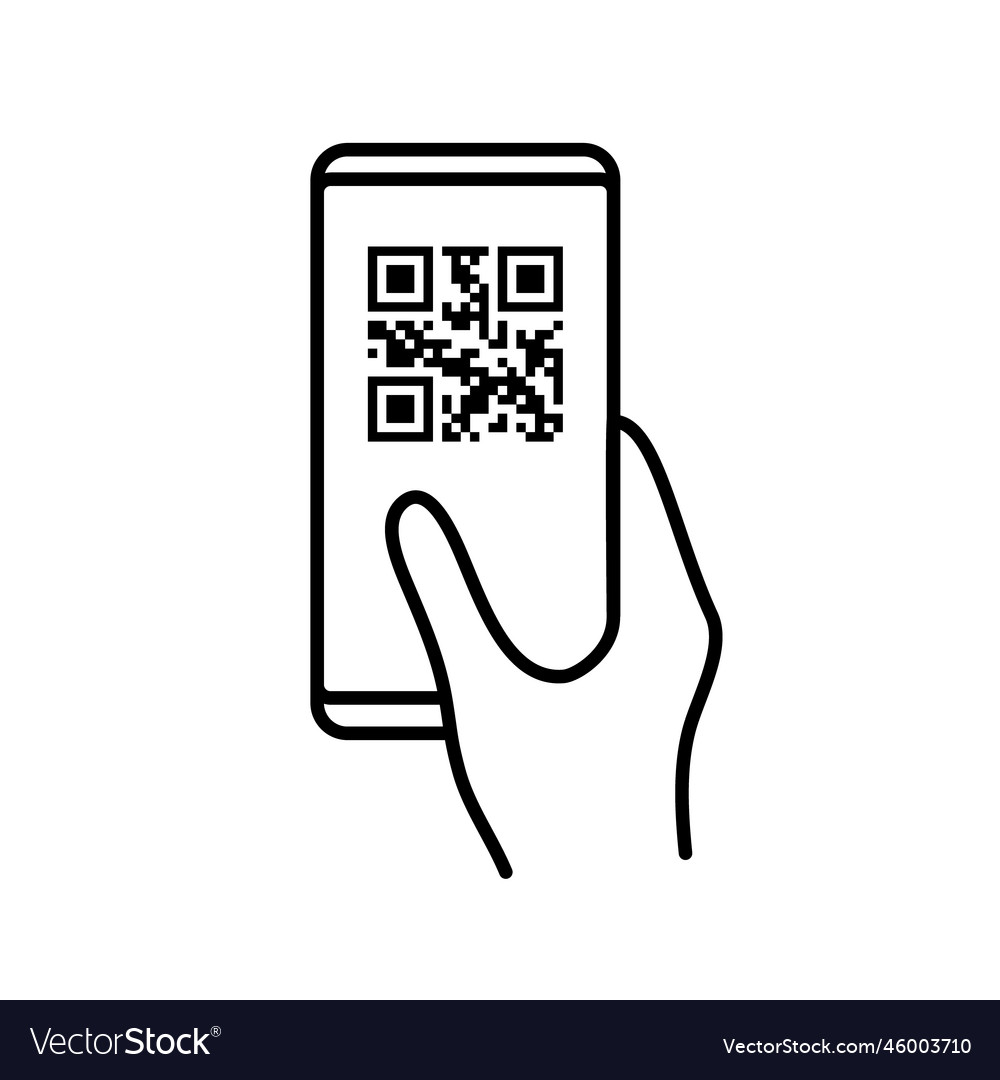 Qr Code Scan Phone Mobile Pay App Smartphone Vector Image