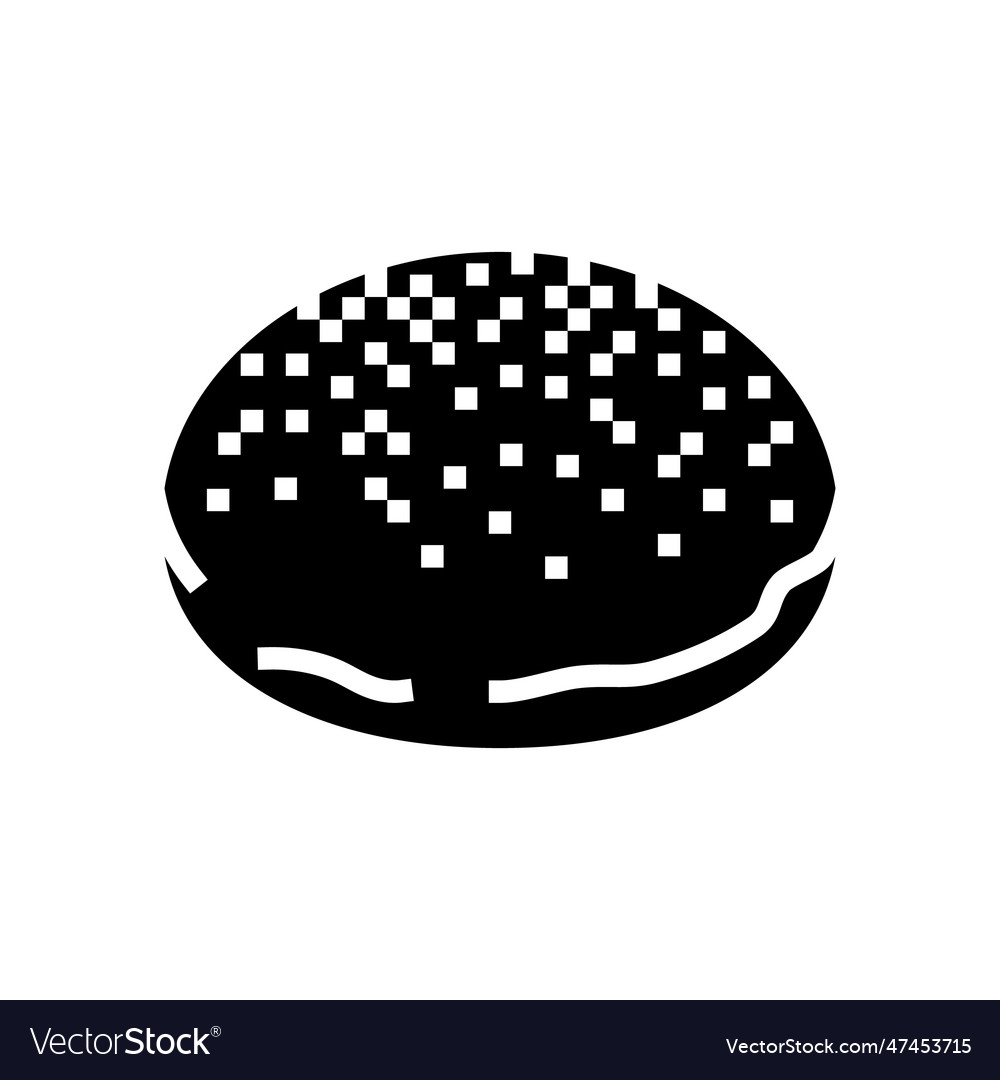 Sourdough Bun Food Meal Glyph Icon Royalty Free Vector Image