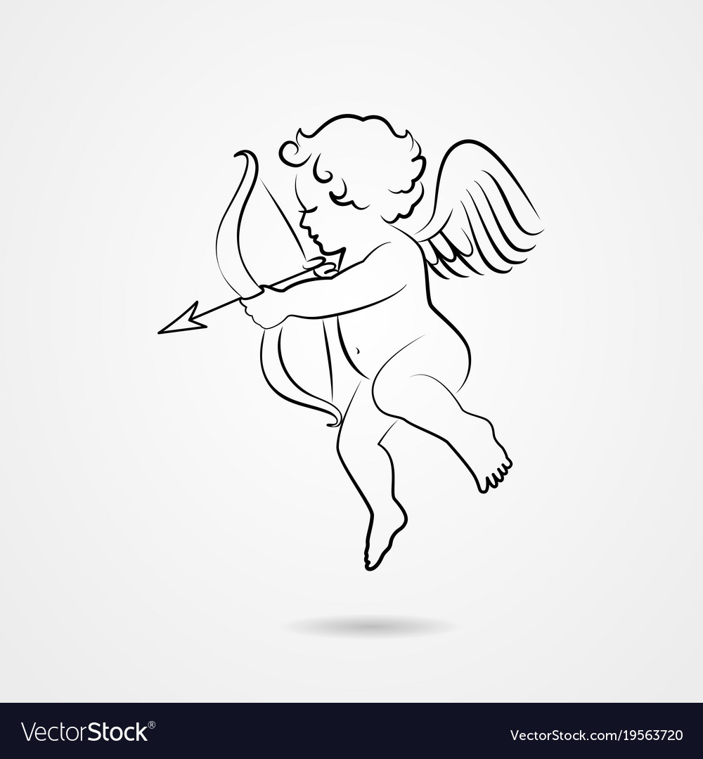 Hand Drawn Sketch Of Cupid Royalty Free Vector Image