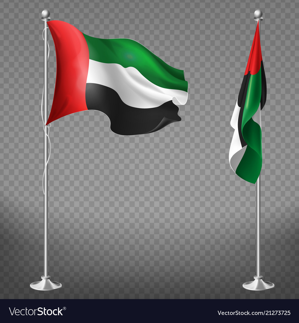 Realistic Flags Of United Arab Emirates Royalty Free Vector